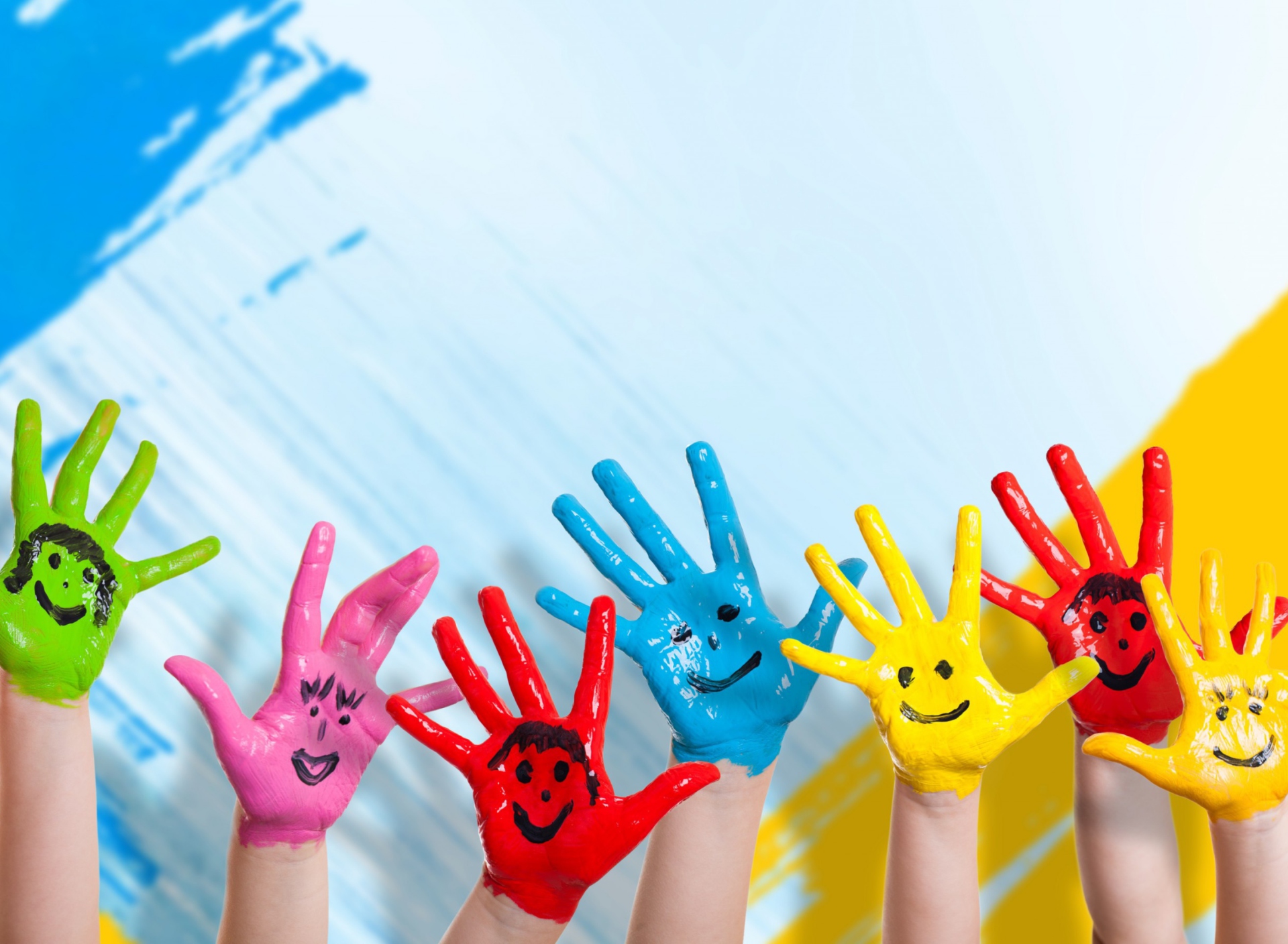 Painted Kids Hands wallpaper 1920x1408