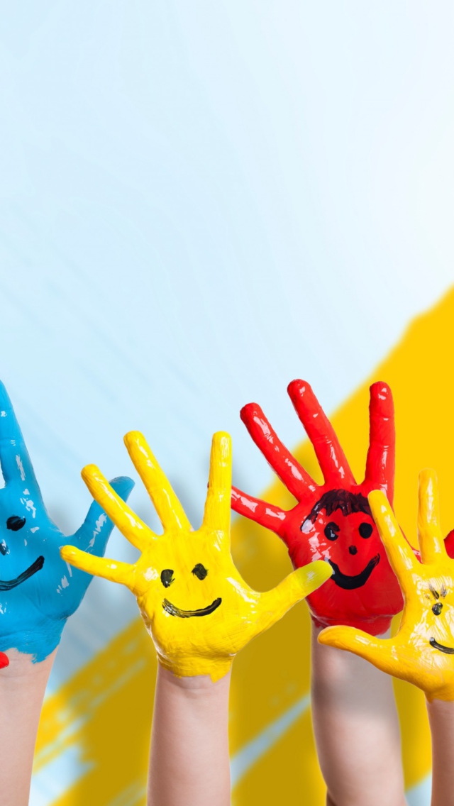Sfondi Painted Kids Hands 640x1136
