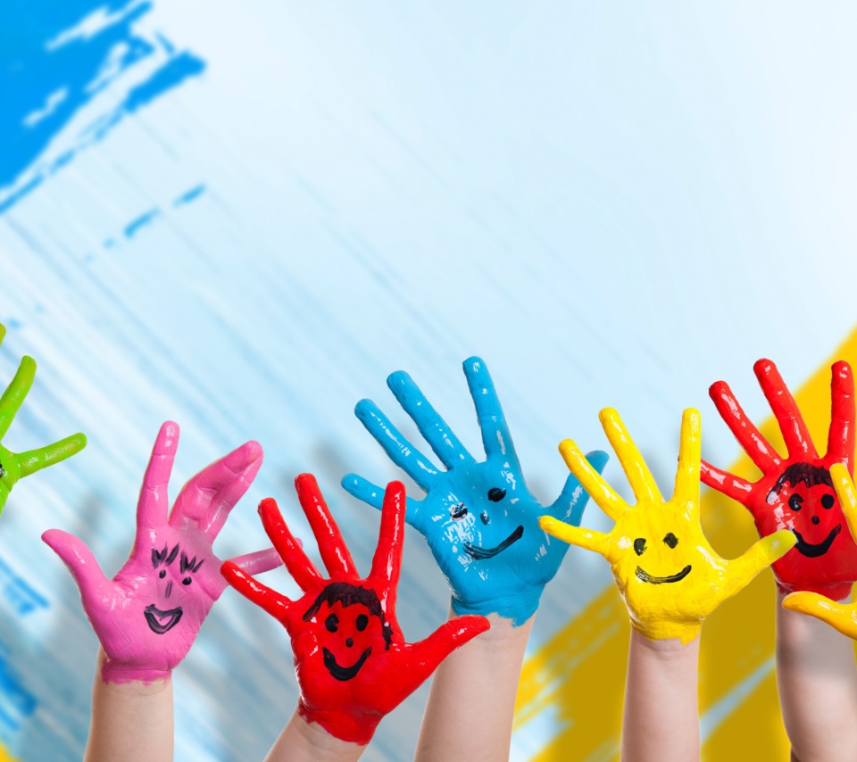 Das Painted Kids Hands Wallpaper 960x854