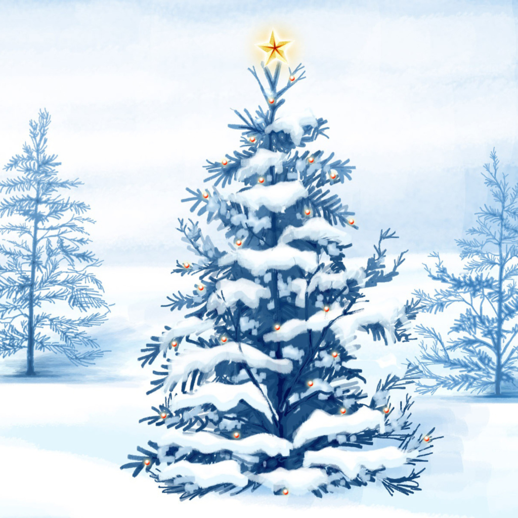 Das Christmas Tree Wallpaper 1024x1024