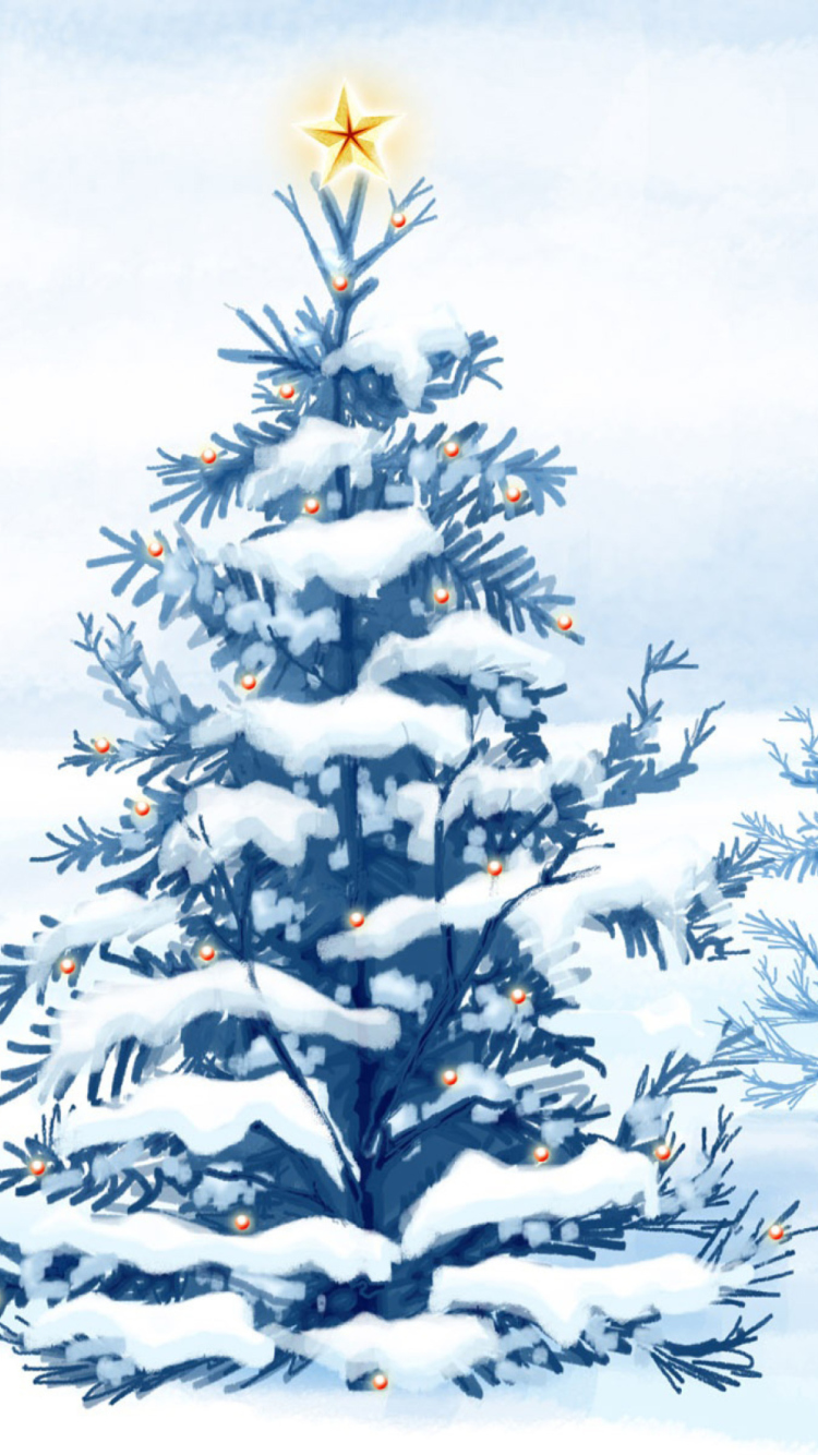 Das Christmas Tree Wallpaper 750x1334