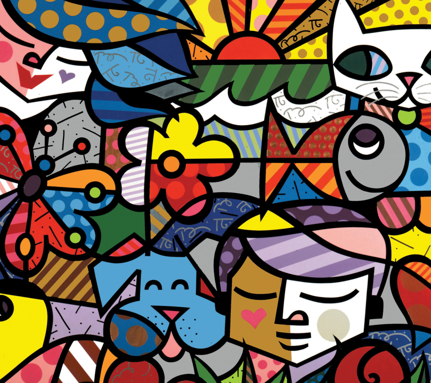Das Romero Britto Design Wallpaper 1440x1280