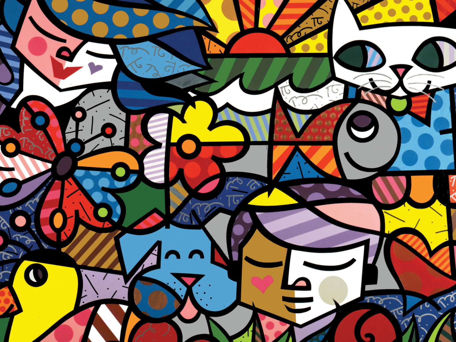 Das Romero Britto Design Wallpaper 1600x1200