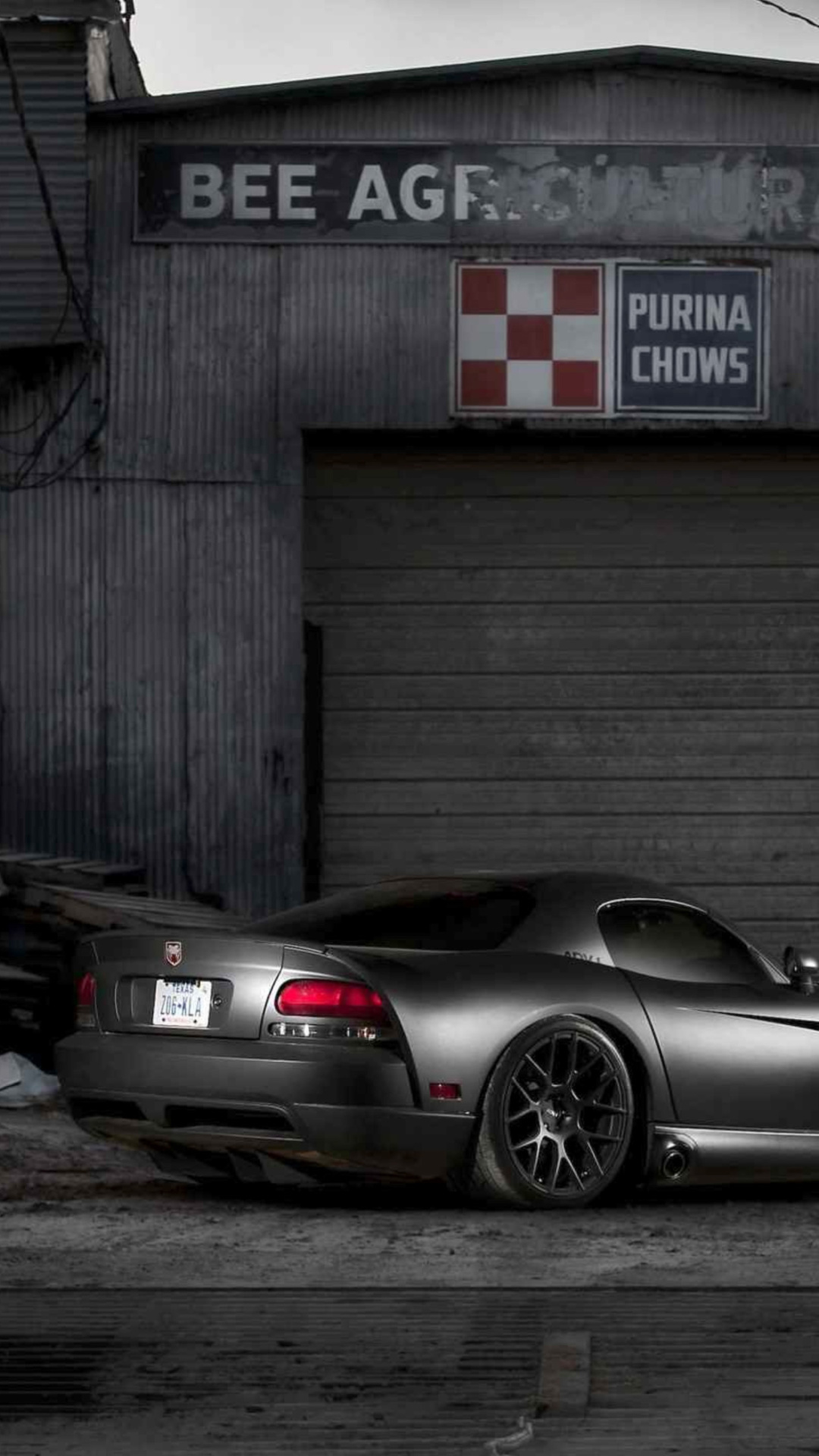 Обои Black Dodge Viper 1080x1920