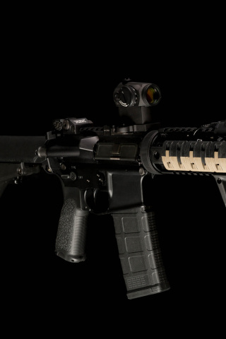 Обои AR 15 assault rifle 320x480