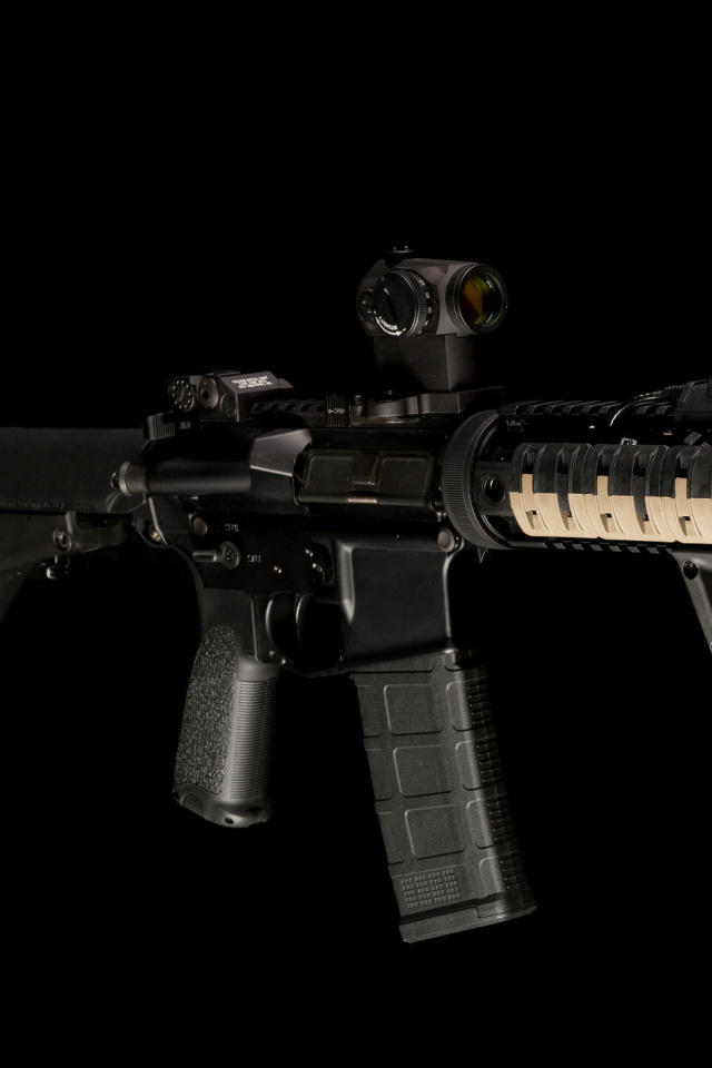 Fondo de pantalla AR 15 assault rifle 640x960