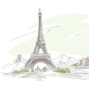Das Drawing Of Eiffel Tower Wallpaper 128x128