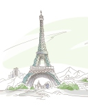 Screenshot №1 pro téma Drawing Of Eiffel Tower 128x160
