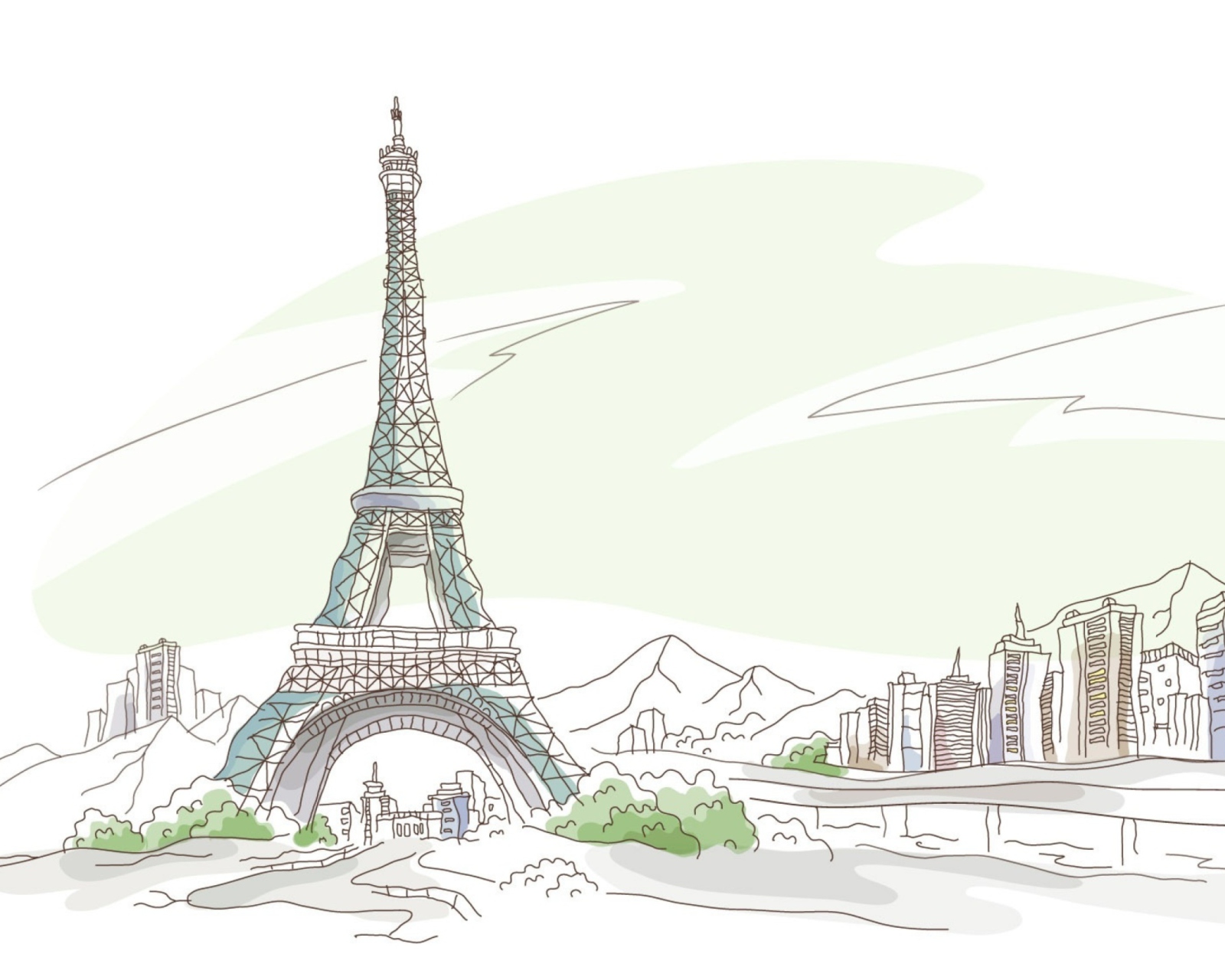 Das Drawing Of Eiffel Tower Wallpaper 1600x1280