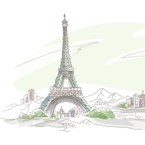 Das Drawing Of Eiffel Tower Wallpaper 208x208