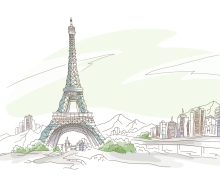Das Drawing Of Eiffel Tower Wallpaper 220x176