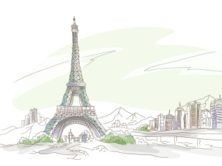 Screenshot №1 pro téma Drawing Of Eiffel Tower 320x240