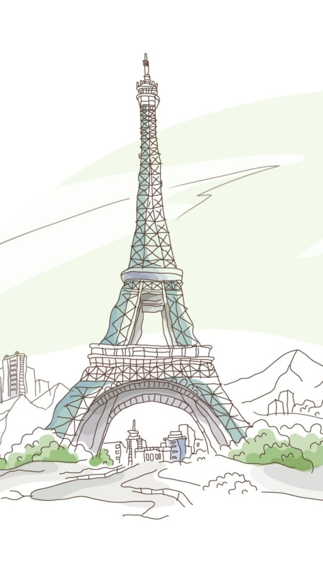 Screenshot №1 pro téma Drawing Of Eiffel Tower 640x1136