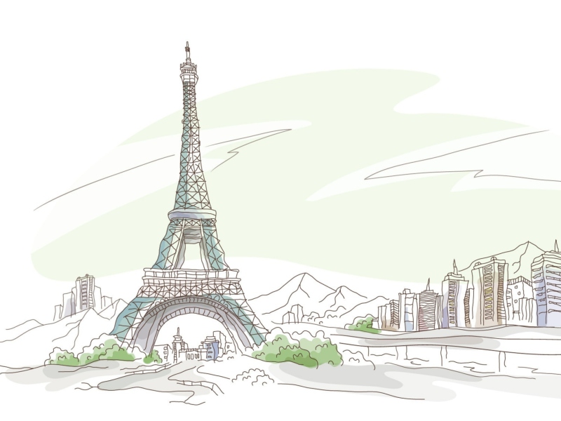 Sfondi Drawing Of Eiffel Tower 800x600