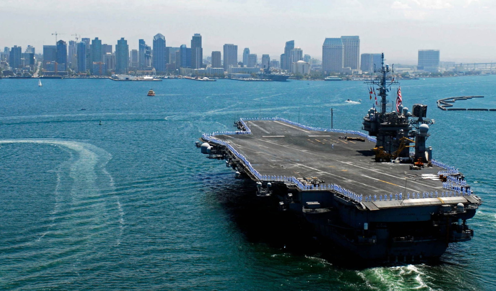 Military boats - USS Kitty Hawk wallpaper 1024x600