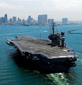 Military boats - USS Kitty Hawk Wallpaper for Nokia 6100