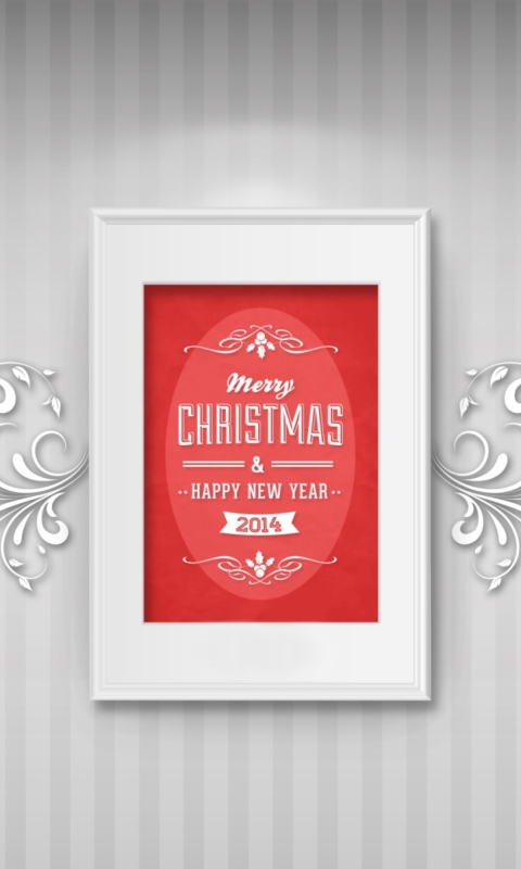 Merry Christmas & Happy New Year 2014 wallpaper 480x800