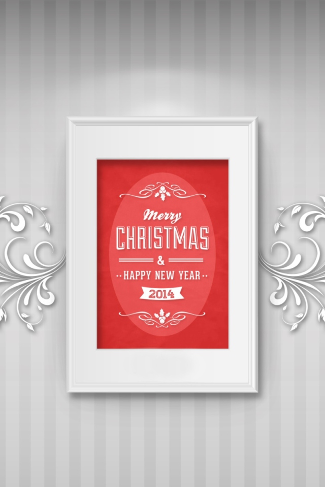 Das Merry Christmas & Happy New Year 2014 Wallpaper 640x960