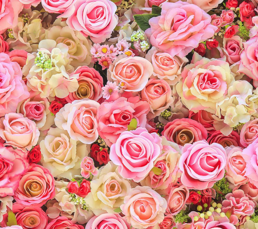 Das Bush Flowers Pink Wallpaper 1080x960