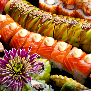 Seafood Salmon Sushi papel de parede para celular para iPad 3