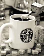 Danbo Loves Starbucks Coffee wallpaper 176x220