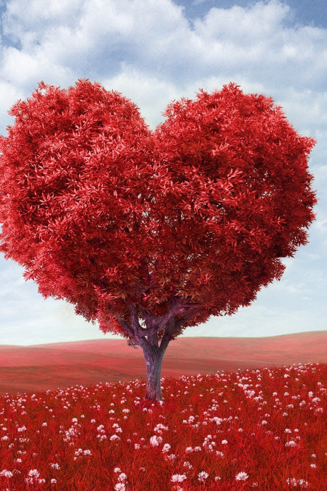 Heart Tree wallpaper 640x960