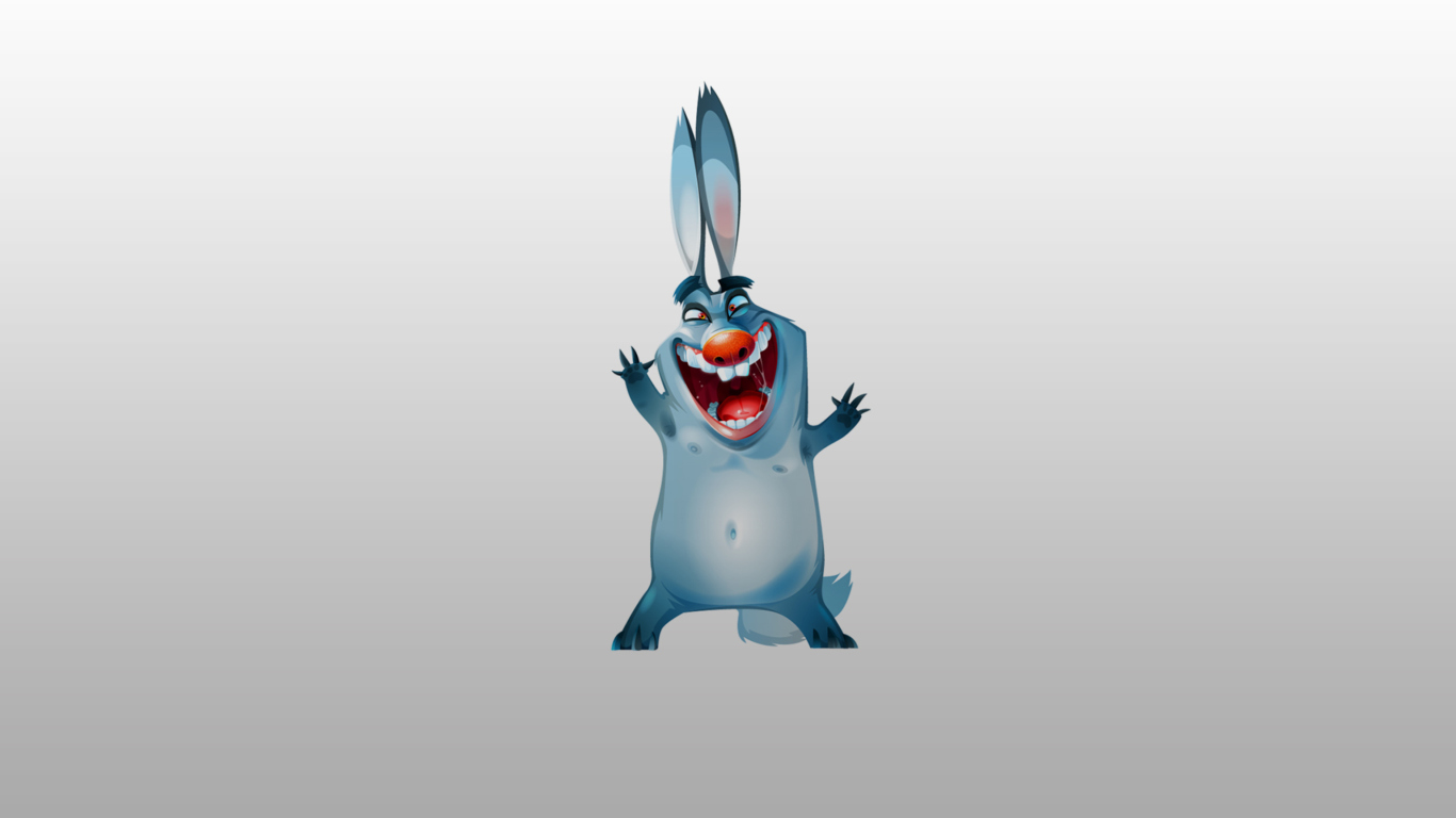 Обои Crazy Blue Rabbit 1366x768