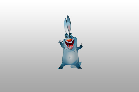 Crazy Blue Rabbit wallpaper 480x320