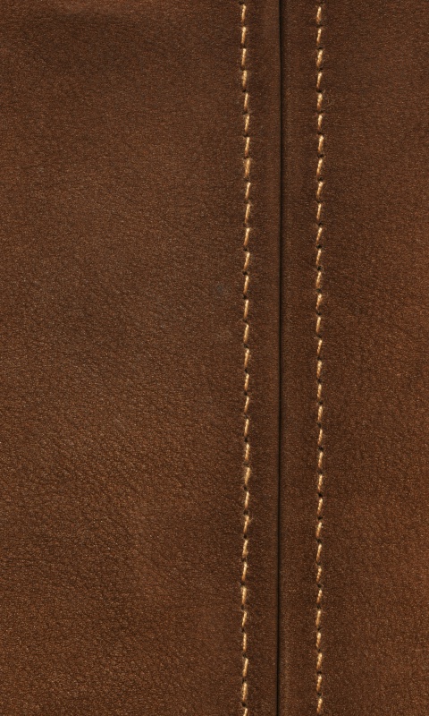 Das Brown Leather with Seam Wallpaper 480x800