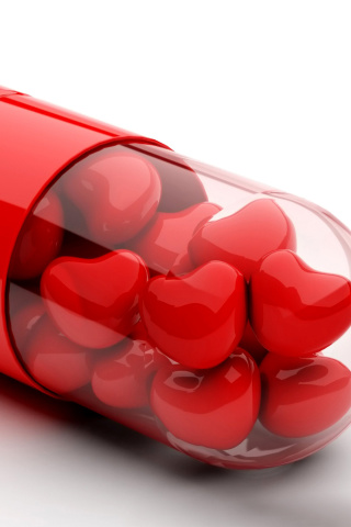 Fondo de pantalla Juicy Heart Pills 320x480