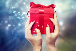 Red Christmas Box sfondi gratuiti per Samsung Galaxy Ace 4