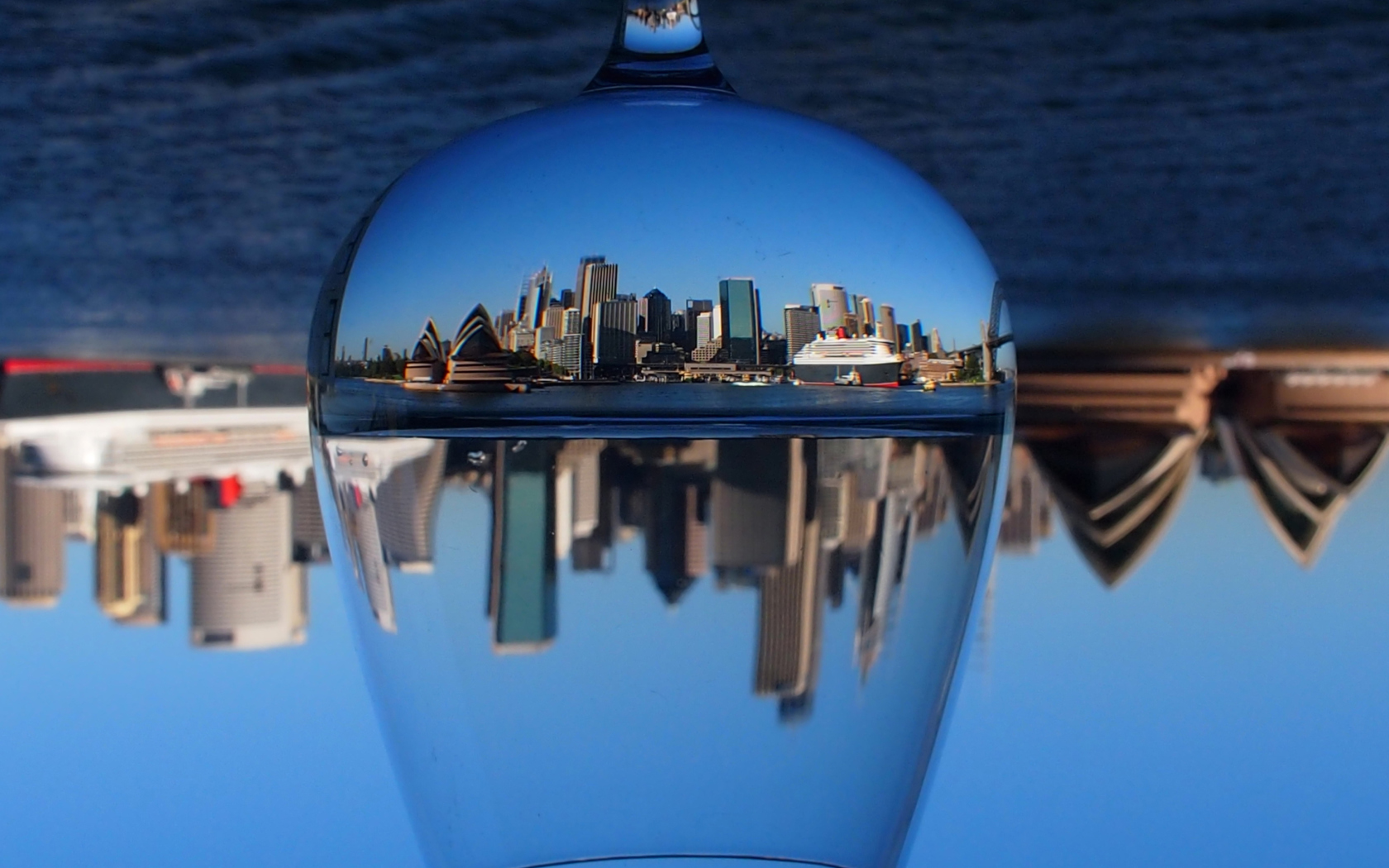 Sydney Australia In Wine Glass wallpaper 1680x1050