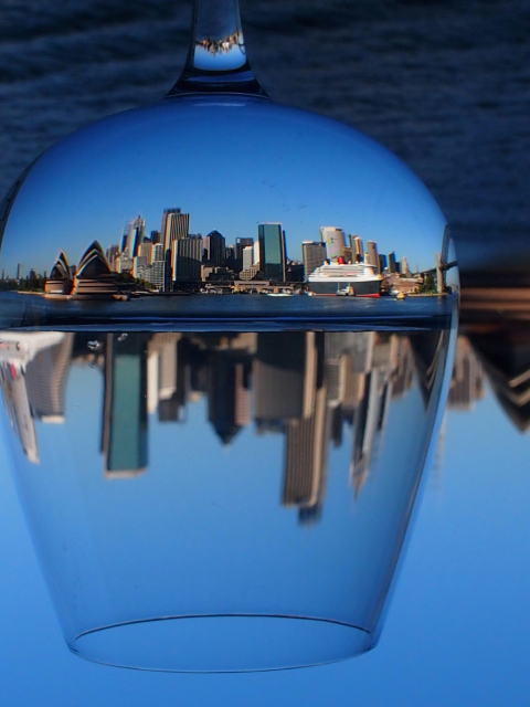 Sydney Australia In Wine Glass wallpaper 480x640