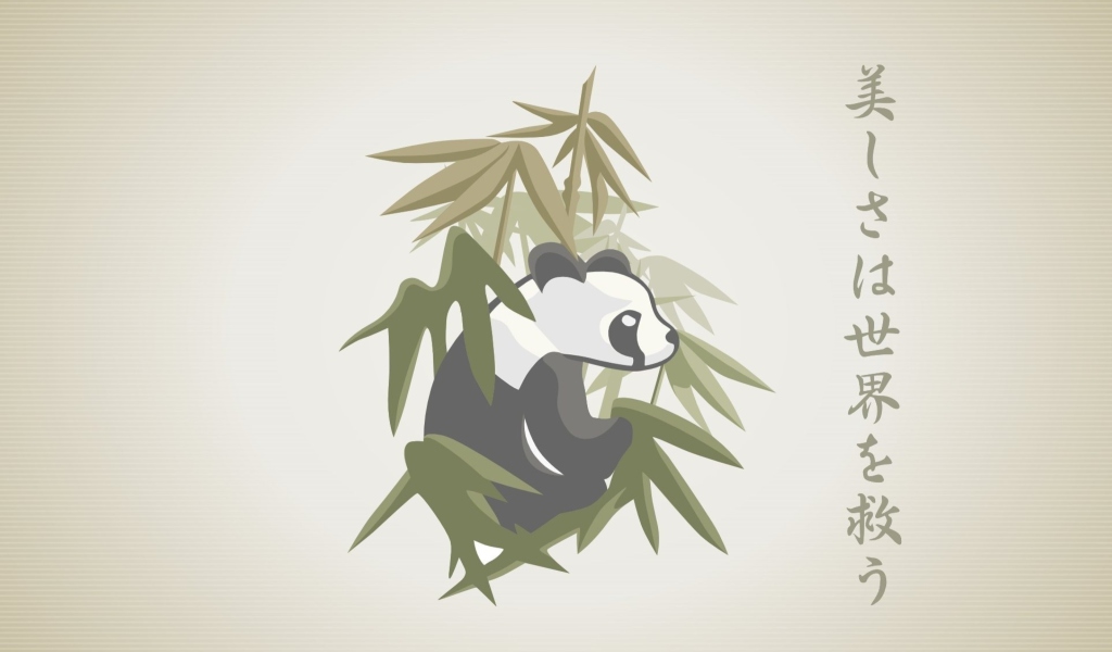 Обои Panda Drawing 1024x600