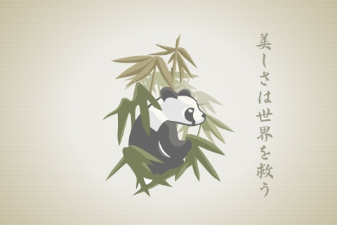 Panda Drawing wallpaper 480x320