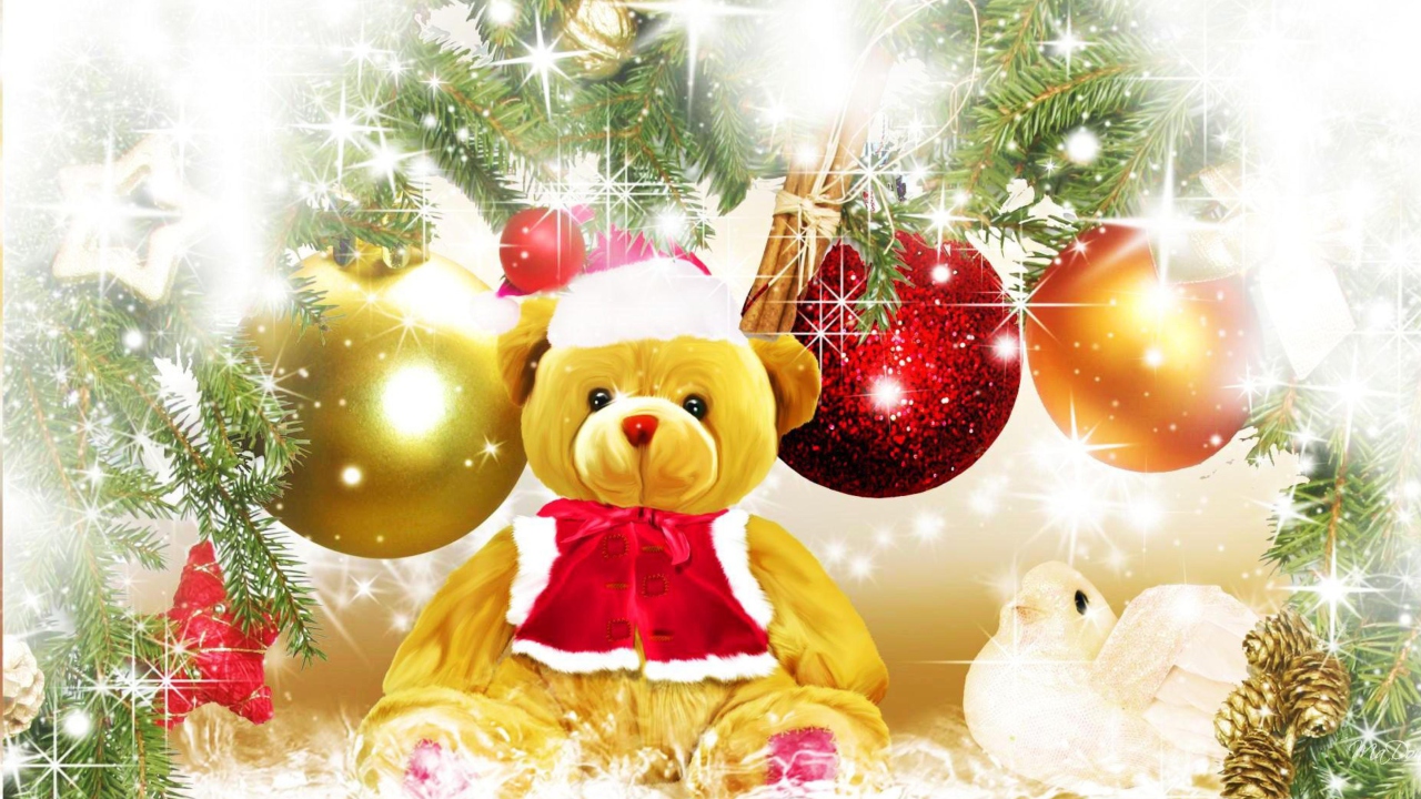 Fondo de pantalla Teddy Bear's Christmas 1280x720