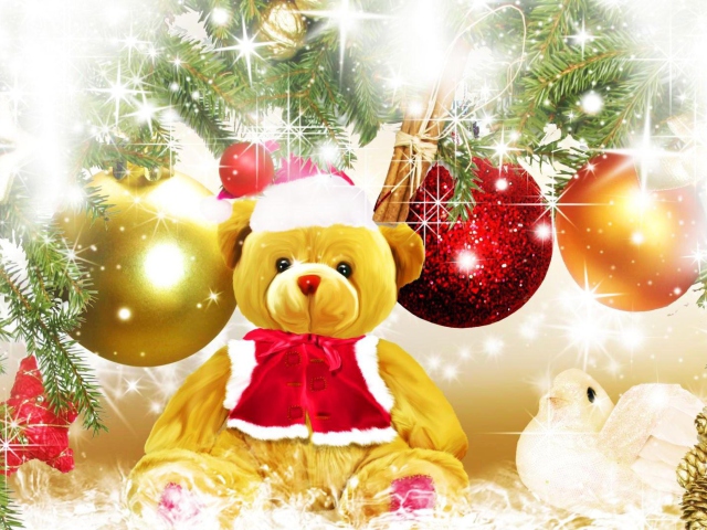 Fondo de pantalla Teddy Bear's Christmas 640x480