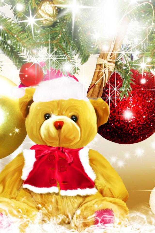 Fondo de pantalla Teddy Bear's Christmas 640x960