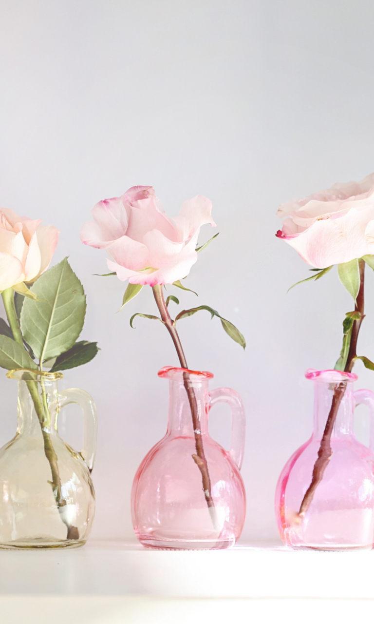Roses In Vases wallpaper 768x1280