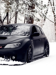 Обои Subaru In Winter 240x320