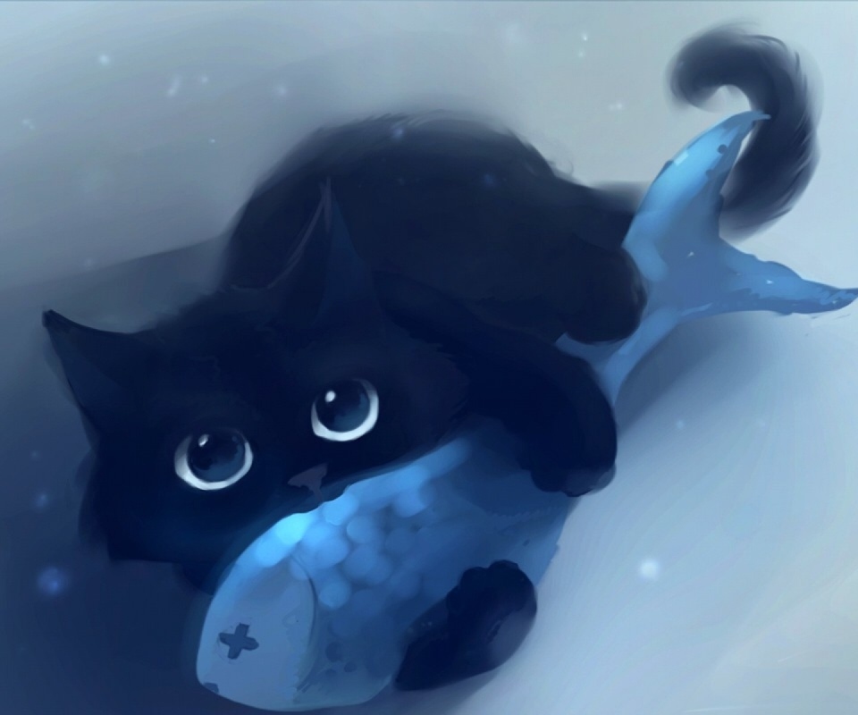 Black Cat & Blue Fish screenshot #1 960x800