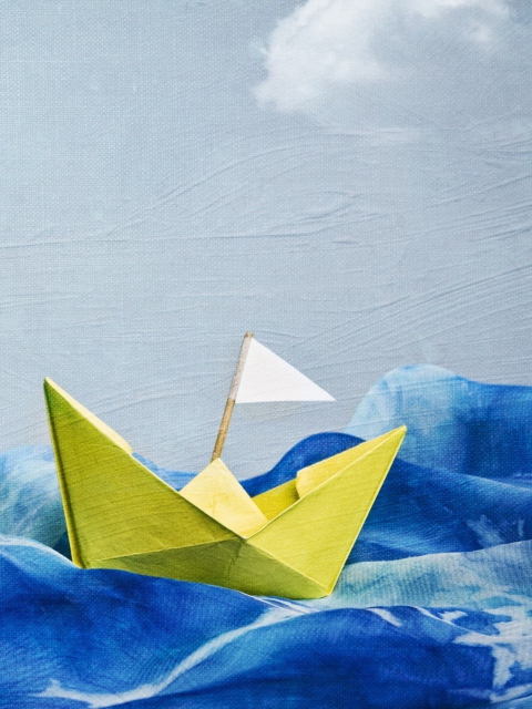 Paper Boat wallpaper 480x640