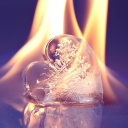 Fondo de pantalla Ice heart in fire 128x128