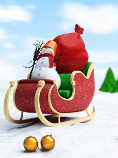 Das Santa's Snowman Wallpaper 240x320