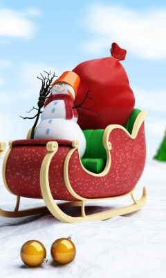 Обои Santa's Snowman 240x400