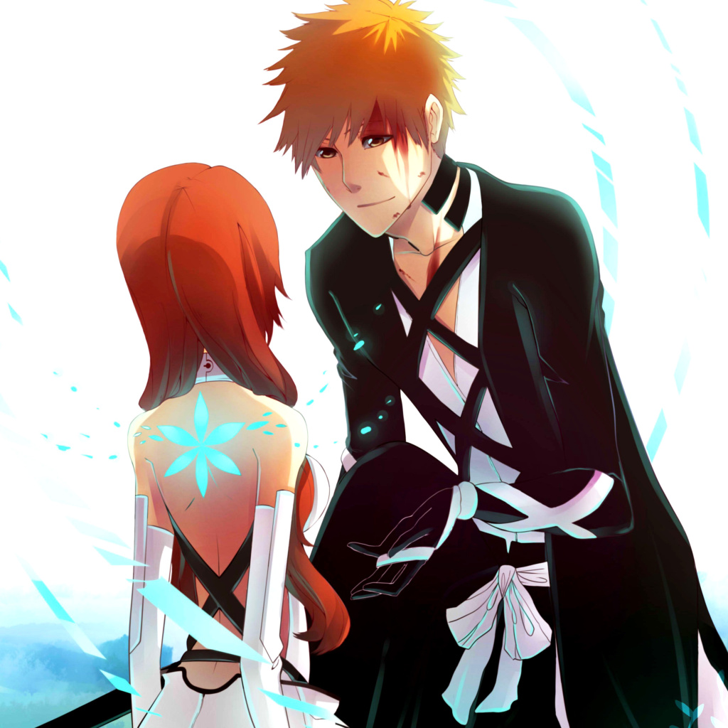 Sfondi Inoue Orihime and Kurosaki Ichigo in Bleach 1024x1024