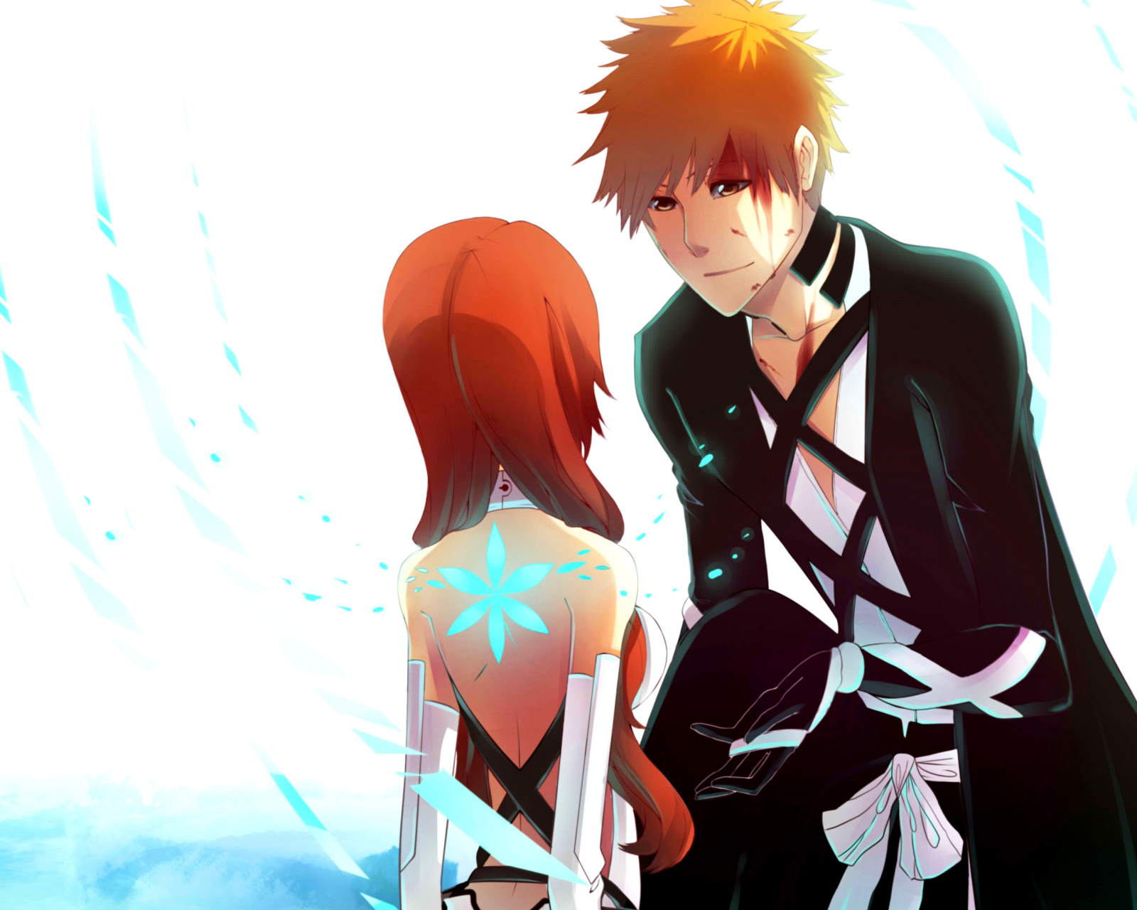 Inoue Orihime and Kurosaki Ichigo in Bleach wallpaper 1600x1280