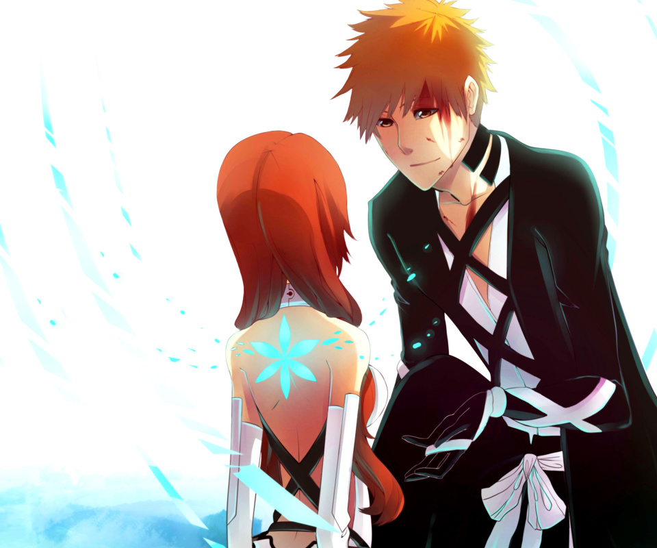 Das Inoue Orihime and Kurosaki Ichigo in Bleach Wallpaper 960x800