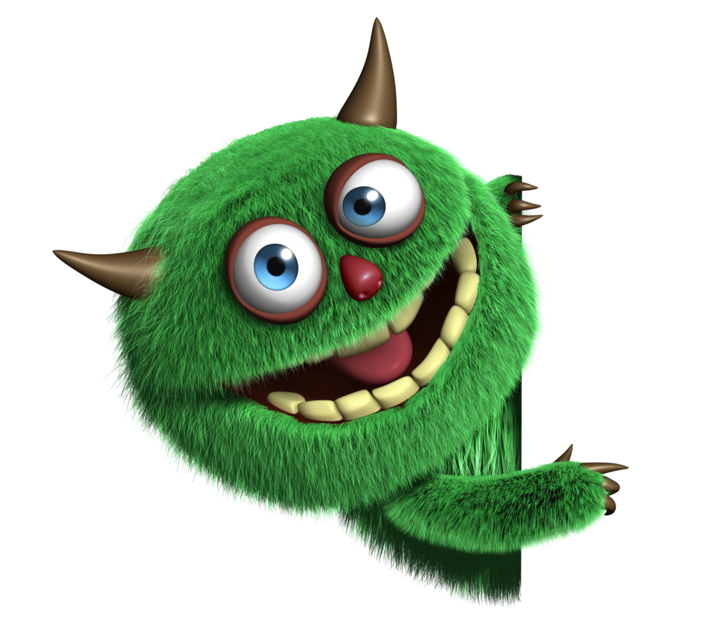 Das Fluffy Green Monster Wallpaper 1440x1280