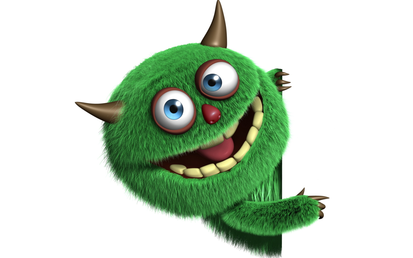 Fondo de pantalla Fluffy Green Monster 1440x900